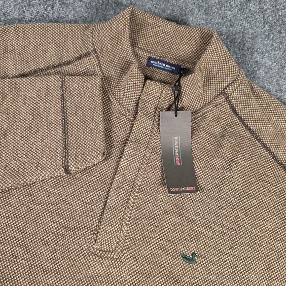 Southern Marsh Other - Southern Marsh DownpourDry Pullover Mens XL Brown Quarter Zip Textured Knit NWT